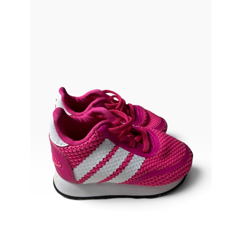 Adidas Originals Los Angeles Shock Pink White Woven Mesh Sneakers S74872 Sz 4